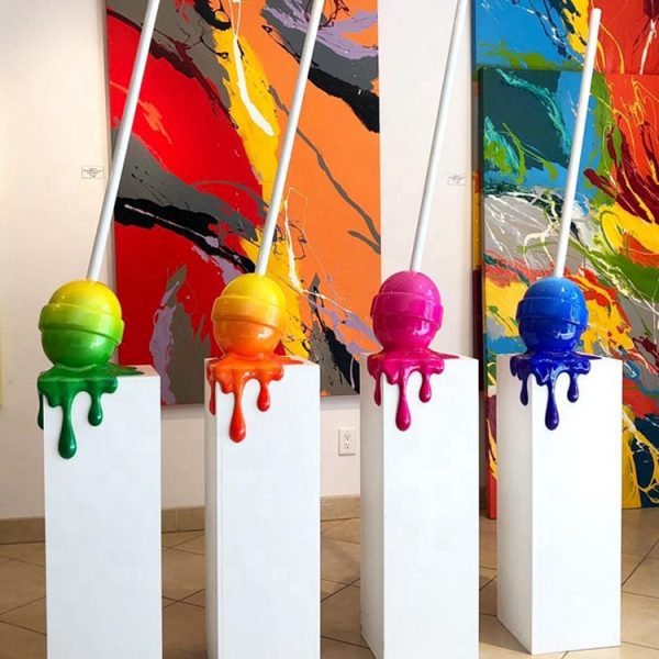 Pop Art Sculpture Candy Most popular dripping style art fiberglass lollipop sculpture for sale
