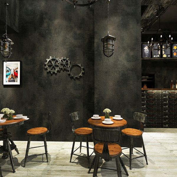 hot Italian texture wallpaper modern vinyl pure color black wallpaper wall covering