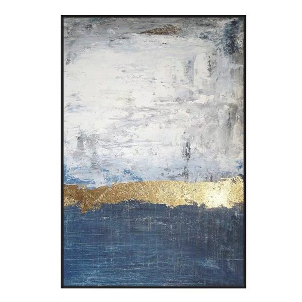 New Arrival Abstract Art Painting Dark Blue Pure Handmade oil Painting for Living Room Decor