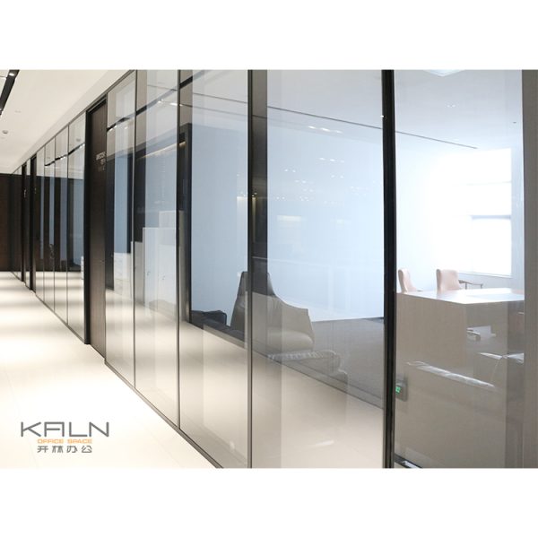 Newest design interior room divider aluminum frame tempered glass office high partition wall