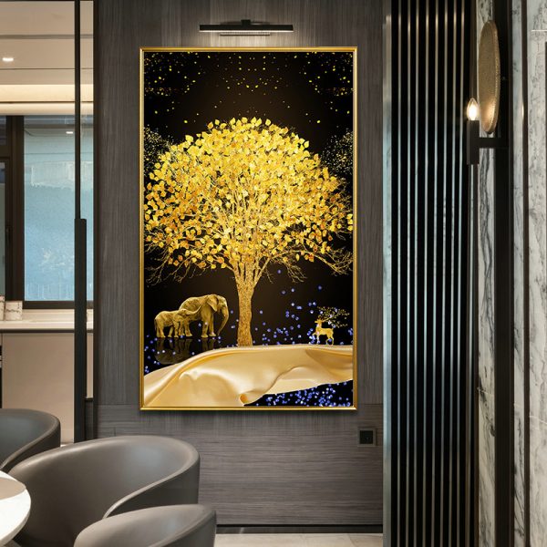3D Flower Tree Custom Painting Abstract Picture Crystal Porcelain Painting for Home Decor Metal Art