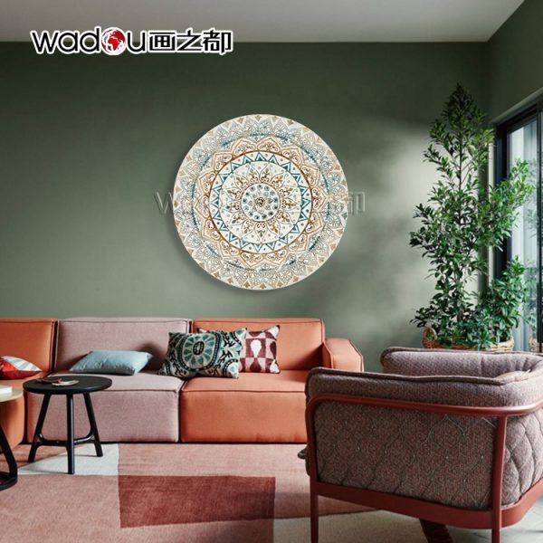 round shape masterpieces easy abstract art poster paintings colorful handmade canvas oil painting for room decoration