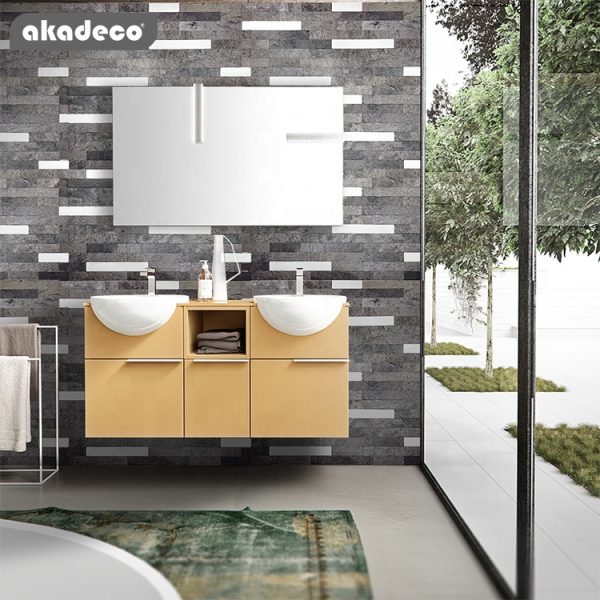 2020 Amazon New Trend Faux Stone Brick Waterproof Peel And Stick Mosaic Tiles For Kitchen Backsplash Bathroom Wall Decoration