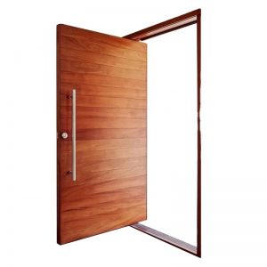 Front entry sapele solid wood glass panels pivot door with fixed door design