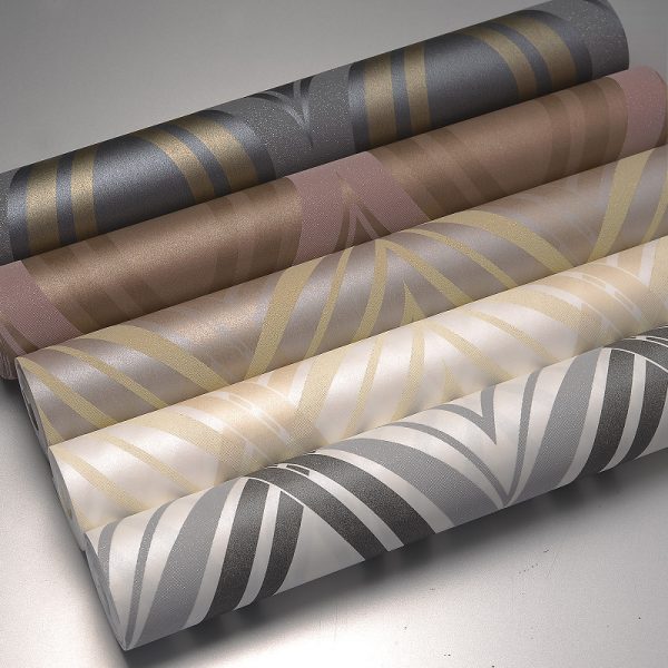 Custom wallpaper modern and simple non-woven wallpaper roll with curve line design surface wallcoverings wall coating