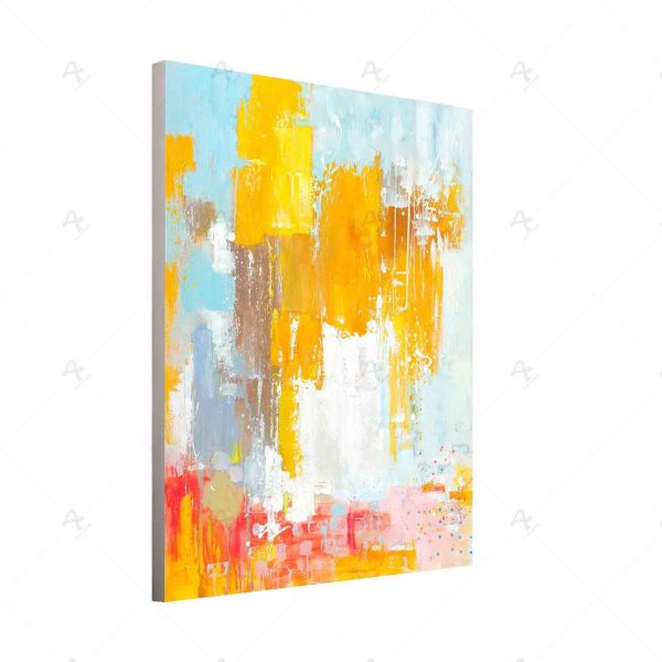 Fine art gold red and blue foil wall art painting abstract Oil painting on Canvas Posters