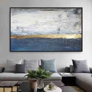 New Arrival Abstract Art Painting Dark Blue Pure Handmade oil Painting for Living Room Decor