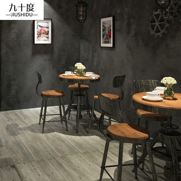 Retro Plain Grey Cement PVC Vinyl Wallpaper For Walls Living Room Bar Cafe Restaurant Clothing Shop Background Wallpaper Roll
