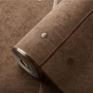 Army Green Non-woven light French luxury wallpapers European soft package deerskin flocking wallpaper atmosphere