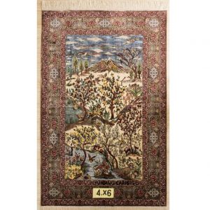 Persian handicrafts Alan Kilim Handmade Silk Carpet 4X6 feet for Home Decoration