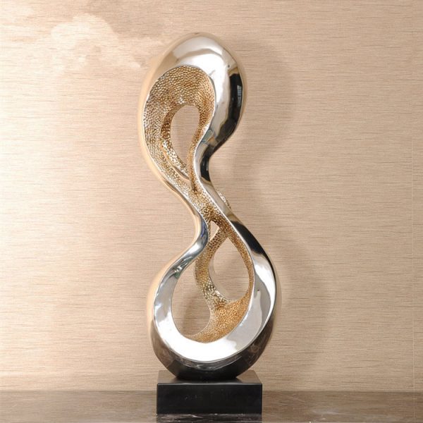Handmade Silver Sculpture Modern Art Abstract Small Home Decorative Sculpture For Hotel