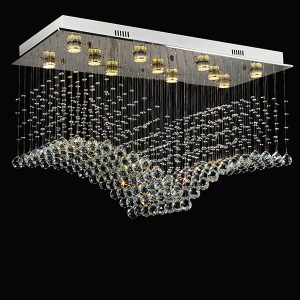 Long ceiling plate contemporary crystal chandeliers