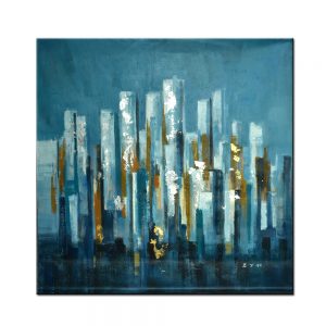 Large Size Gold Foil Art Pictures Building Modern Oil Abstract Painting on Canvas