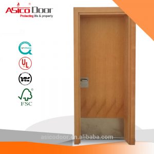 Solid Door Fire Rated Wooden Door in Steel Frame Wood Finish BM TRADA standard