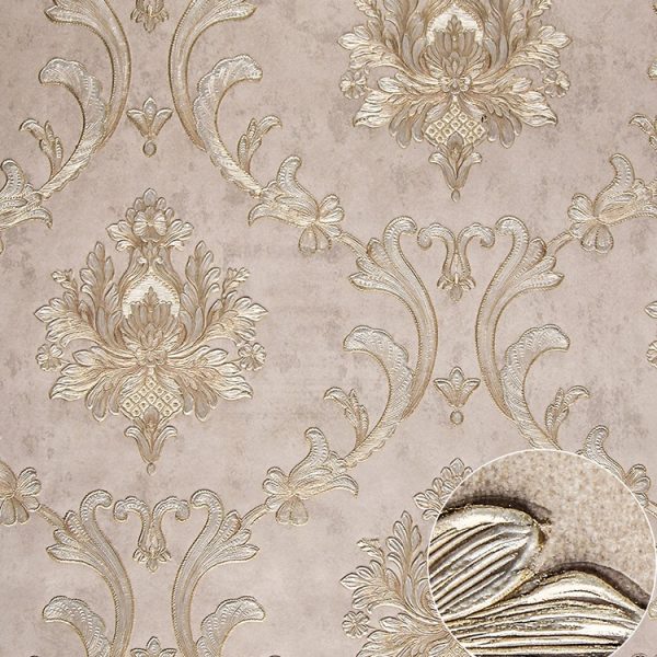 Luxury Wallcovering Beautiful Golden Rose Flower Wallpaper