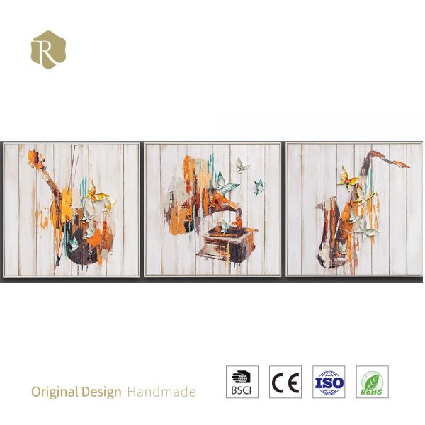 Factory wholesale 3D art100% handmade listen oil painting resin relief wall art