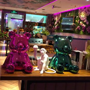 Modern Hotel Table Art Decorations Resin Animal Sculpture Monkey lamp Idea Home Product Handmade crafts