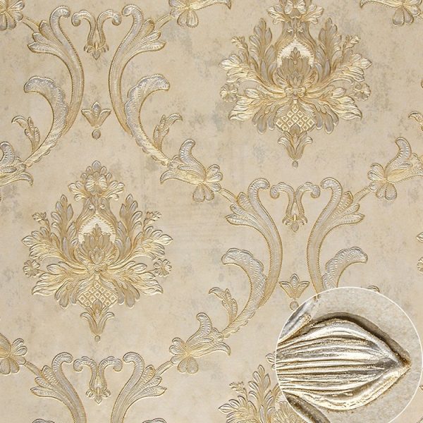 Luxury Wallcovering Beautiful Golden Rose Flower Wallpaper