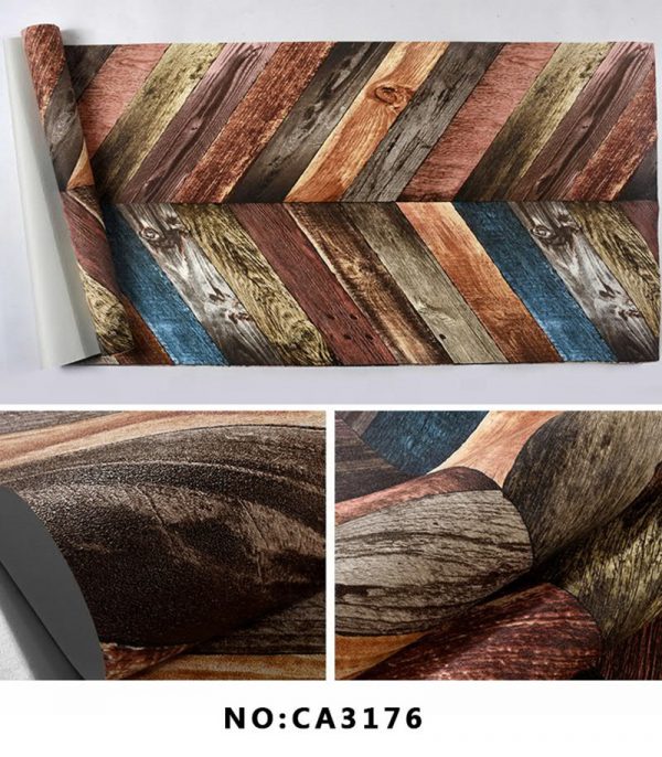 3d vinyl wallpaper wood grain design pvc wall covering home decoration
