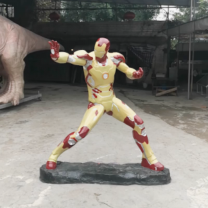 Artificial Life Size Fiberglass Superhero Iron Man Sculpture