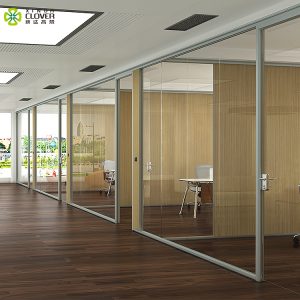 HK55S aluminum frame clear glass partition wall Europe style office glass partition