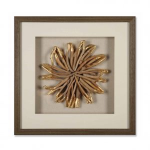 Brown Foiled Wood Design Shadow Box Frame wall home decoration art