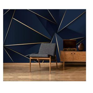 Beautiful custom Stylish Abstract Lines Blue Wall Paper