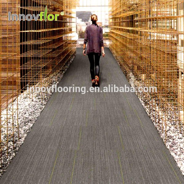 High Quality Comercial Use 50*50cm Bitumen Backing Stripe Carpet Tiles 100x100 For Office