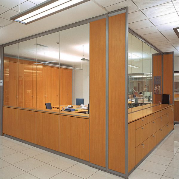 12mm tempered frosted glass aluminium office partition wall