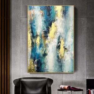 Custom Modern abstract wall decor 100% prue handmade gold foil wall art HandPainted oil painting on canvas
