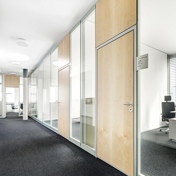 12mm tempered frosted glass aluminium office partition wall