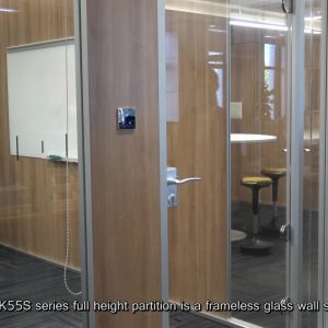 HK55S aluminum frame clear glass partition wall Europe style office glass partition