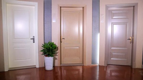 Modern Wooden design MDF interior indoor wood flush doors laminate interior door for house bedroom