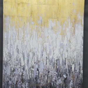100% Handmade Abstract Design Gold Foil Wall Art Abstract Canvas Oil Painting On Canvas Stretched Art