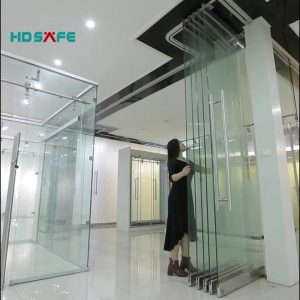 modern design interior frameless office glass movable partition wall sliding door with door hardware